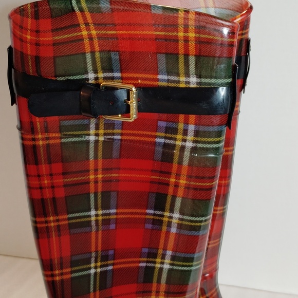 Plaid Women's Rain Boots Lauren Ralph Lauren Size 7B - Picture 2 of 10